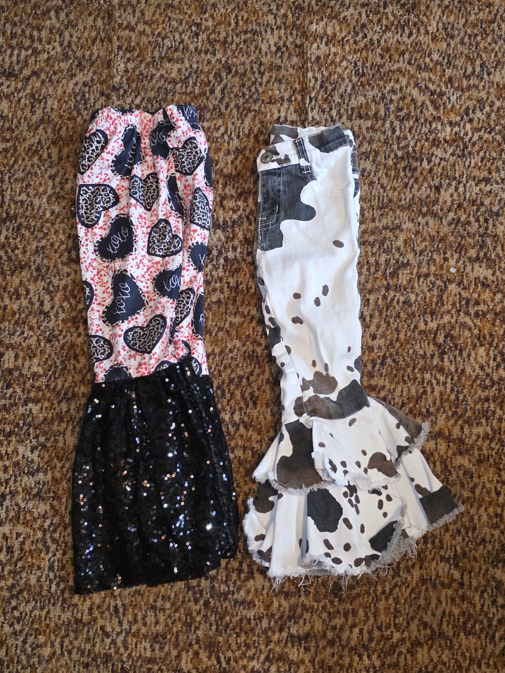 Target Pink Heart Print and White Cow-Spot Flounce Kids Bottoms